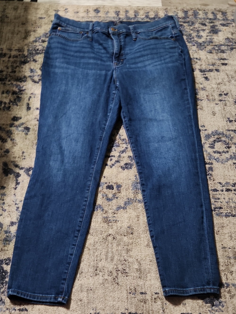 💘 J. Crew Women's High Rise Skinny Jeans in Dark Blue Wash